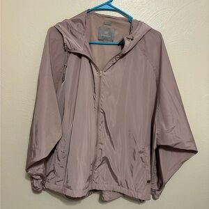 SOIA & KYO Mauve Hooded Windbreaker Jacket Lightweight L/XL